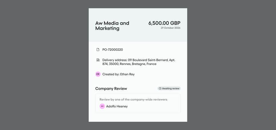 Purchase orders now route to reviewers automatically (1)