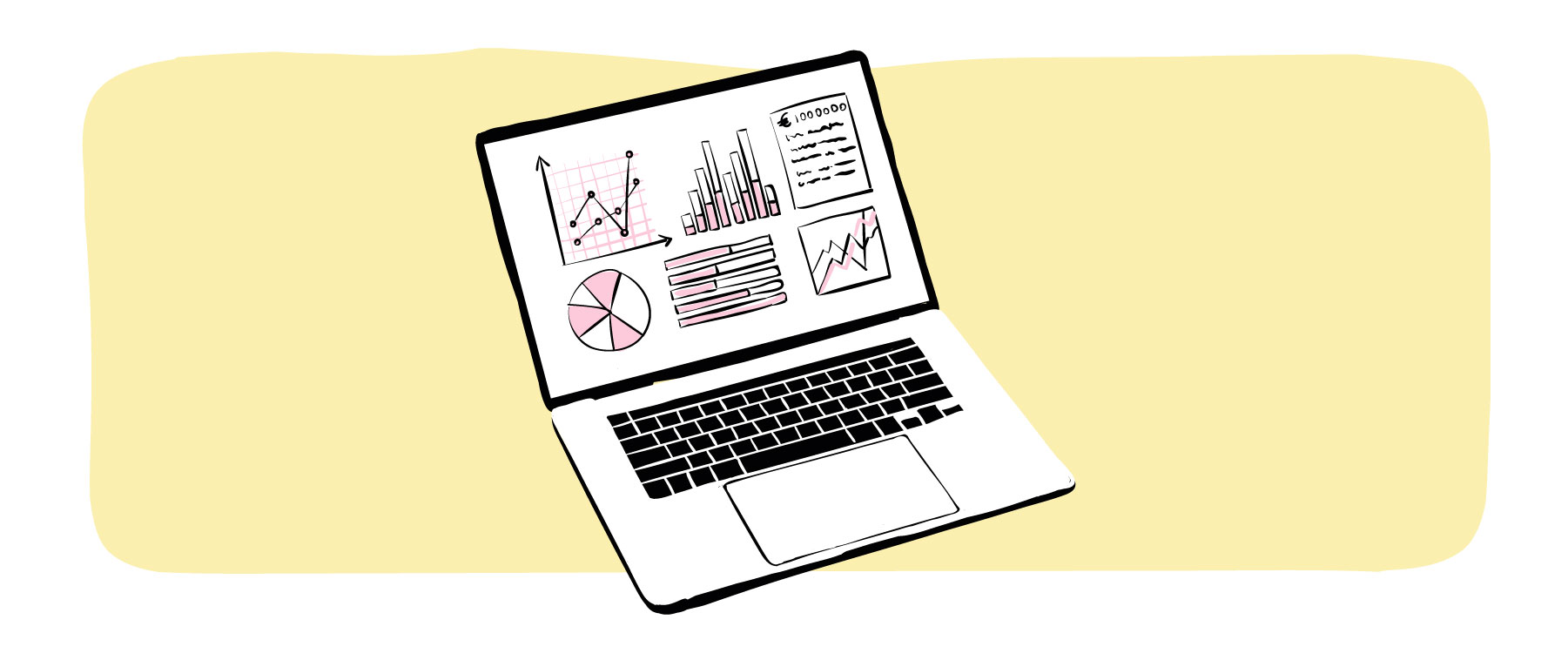 Cash flow analytics on laptop screen