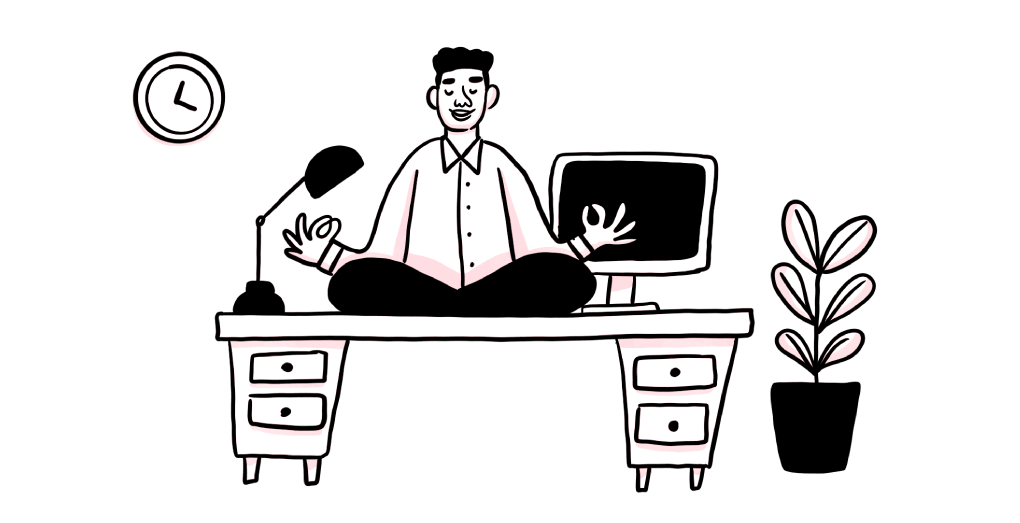 Man sat on desk