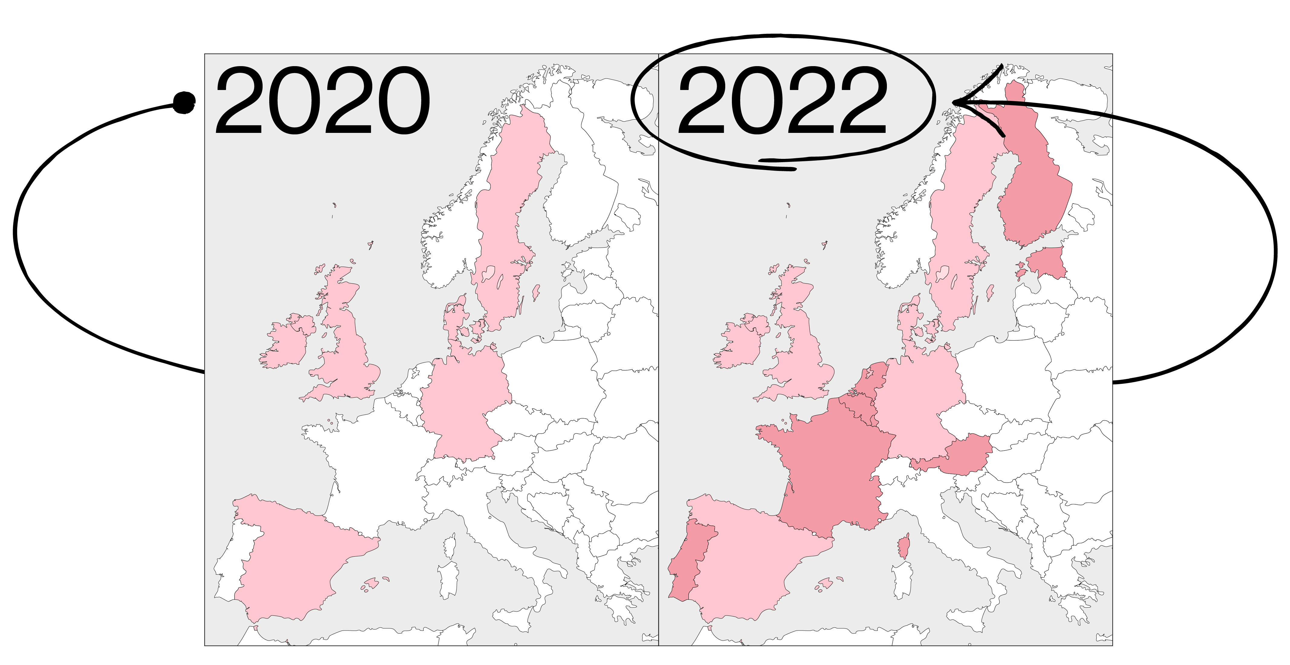 A map of Europe showing each market Pleo is in