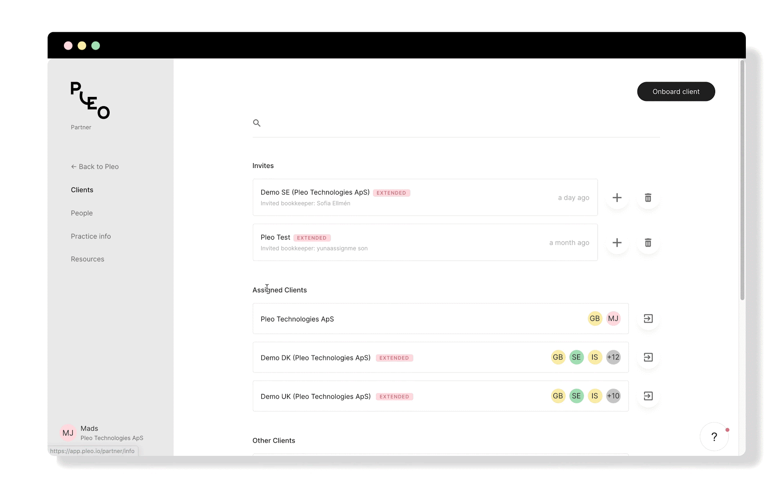 Onboarding clients with the Pleo Partner Portal